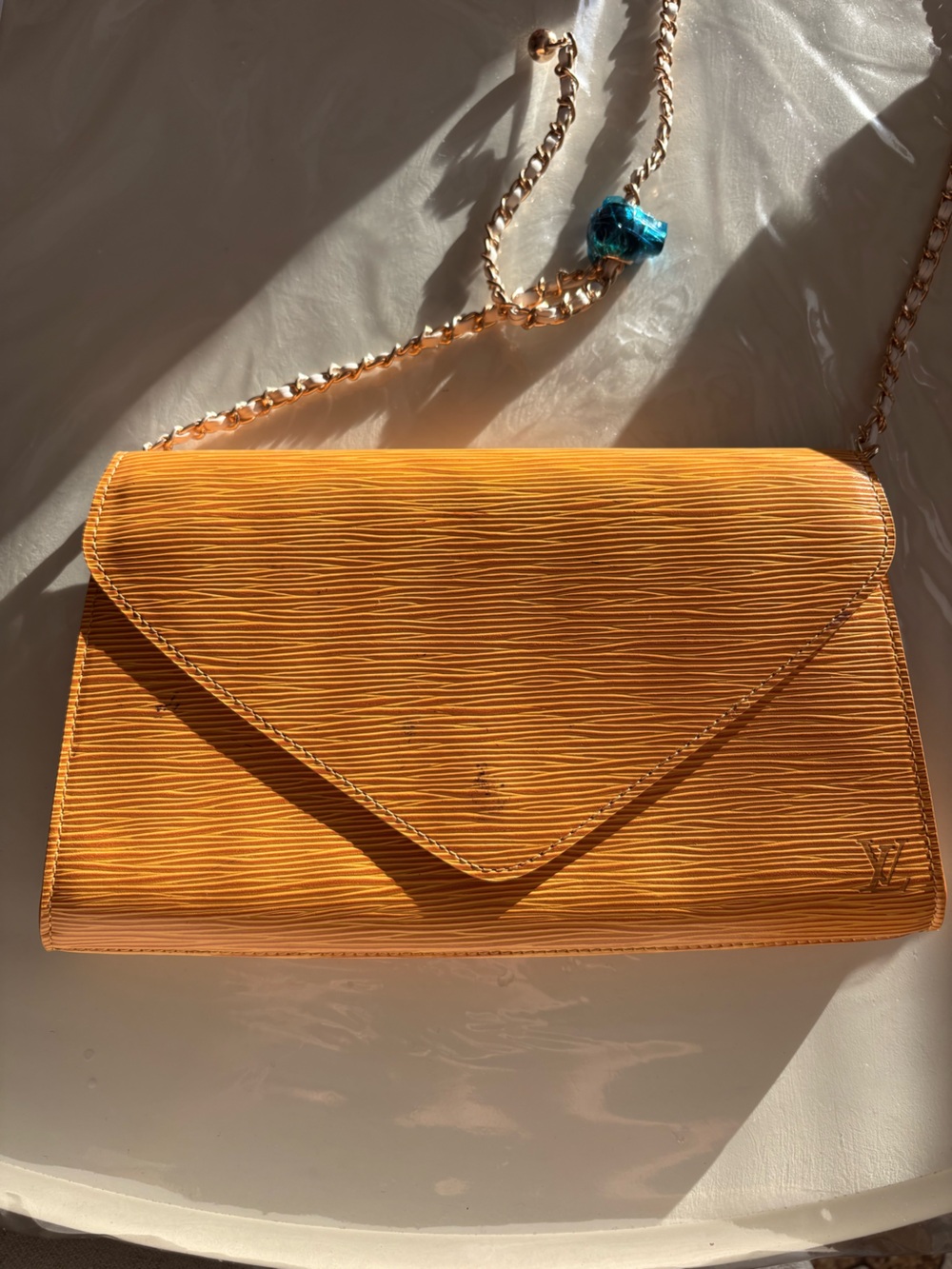 Louis Vuitton yellow Epi Leather Envelope Clutch